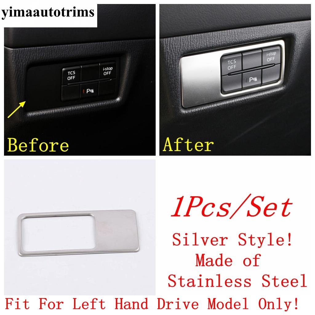 Car Head Light Lamp Switch Button Decoration Frame Cover Trim For Mazda CX-5 2017 - 2024 Stainless Steel Interior Accessoriess