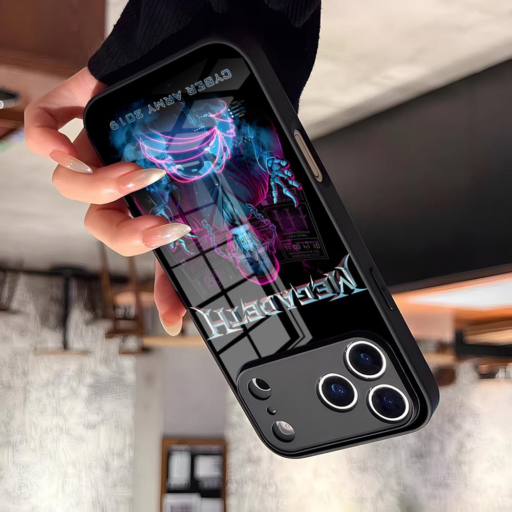 Rock Band M-Megadeth Phone Case For 17 Pro Max IPhone 16 Pro 15 12 11 13 Mini X XR XS 14 Plus SE Glass Cover