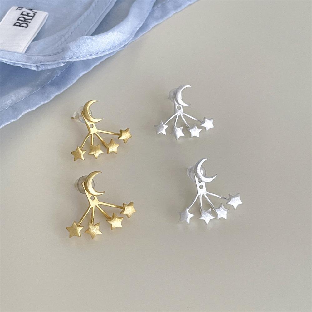 Gold Moon Culminating Stars Earrings Chic Hanging Stars Ear Studs Star Moon Earrings Studs  Party