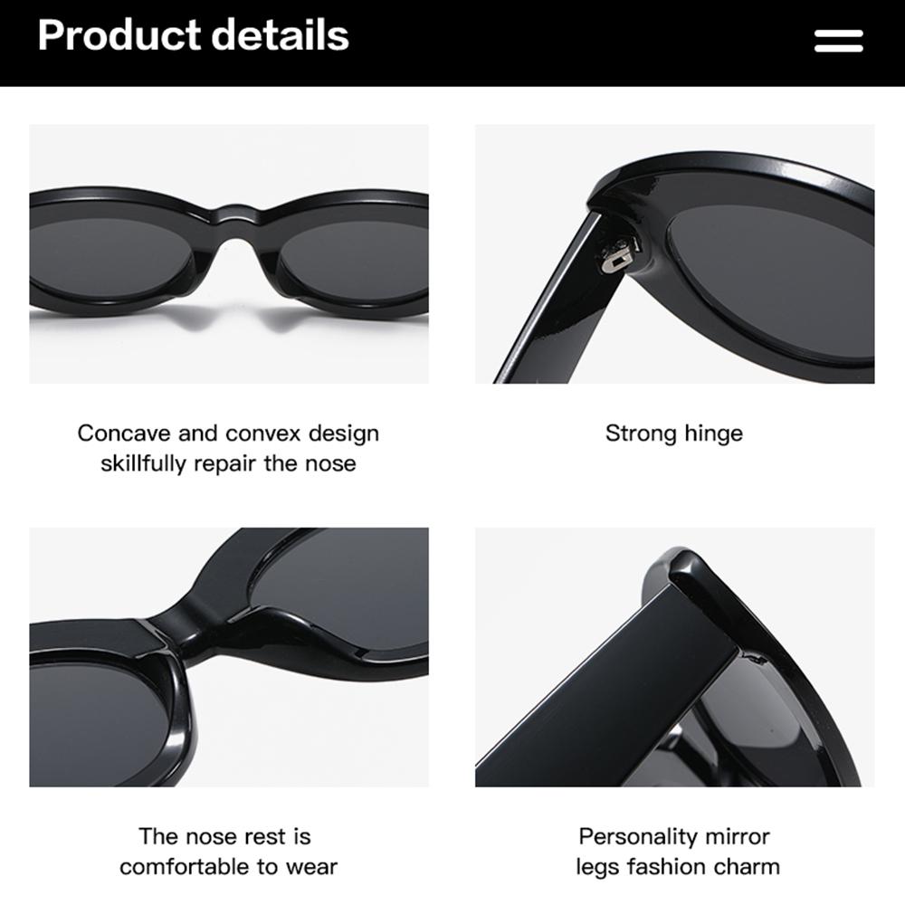 Ins Popular Retro Eyewear Oval Sun Glasses Oversized Sunglasses Sun Glasses Thick Frame