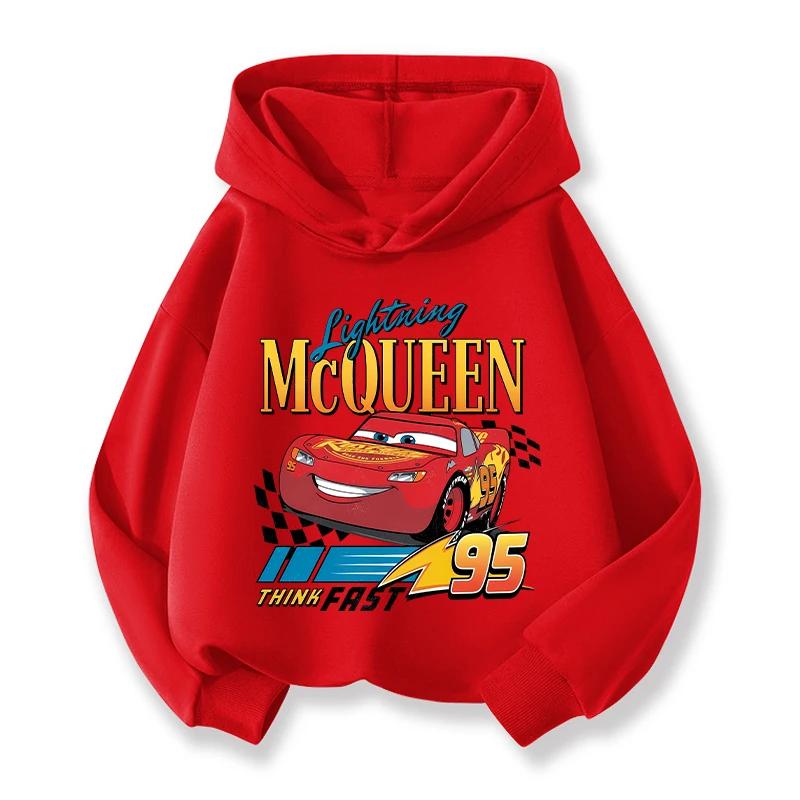 Car Movie Kids Hoodies Kawaii Cartoon Character Printed Tops Boys Winter Casual Sports Long Sleeves Autumn Children Clothing