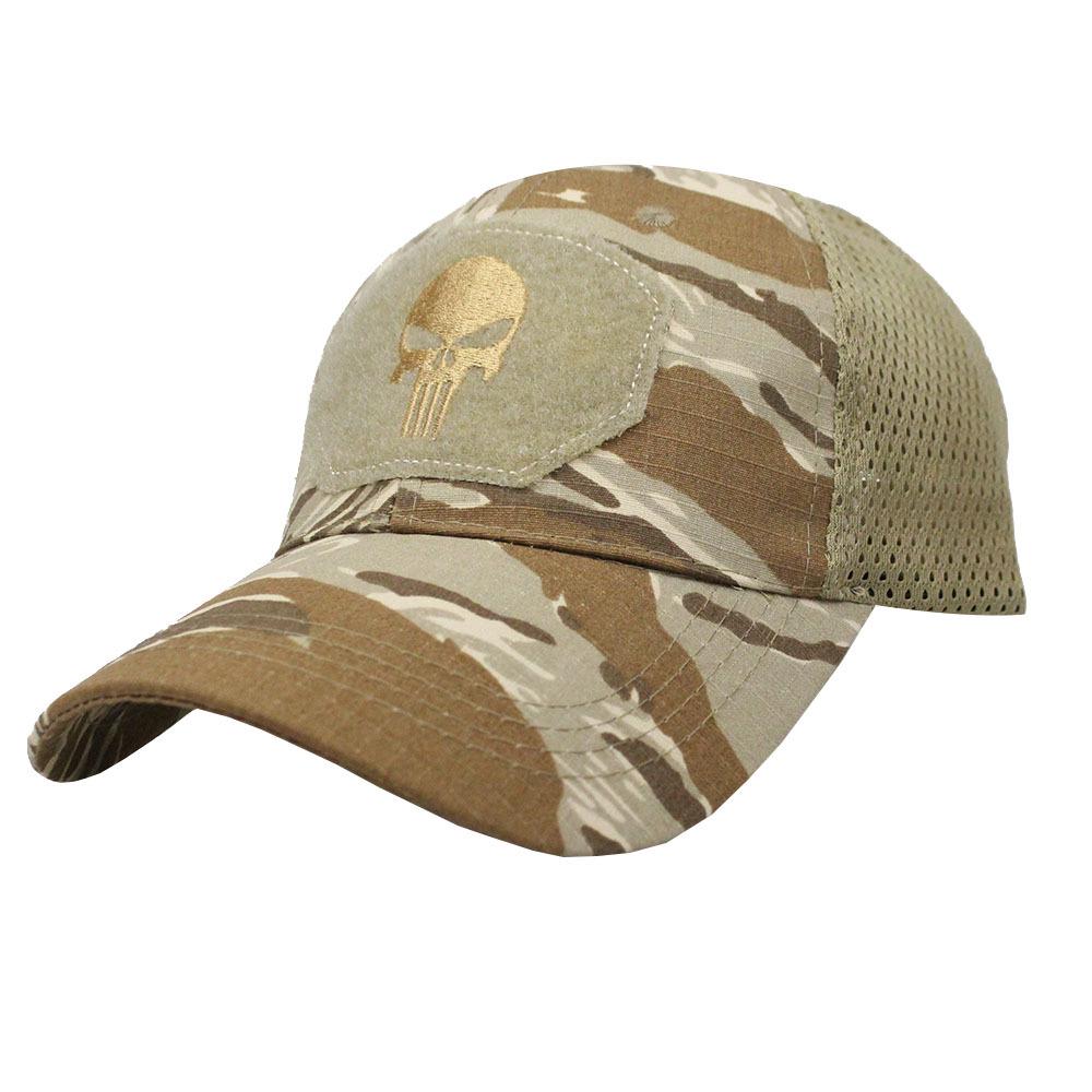 Taktische Camouflage-Baseballkappe für Spezialeinheiten mit Netz und Klettverschluss