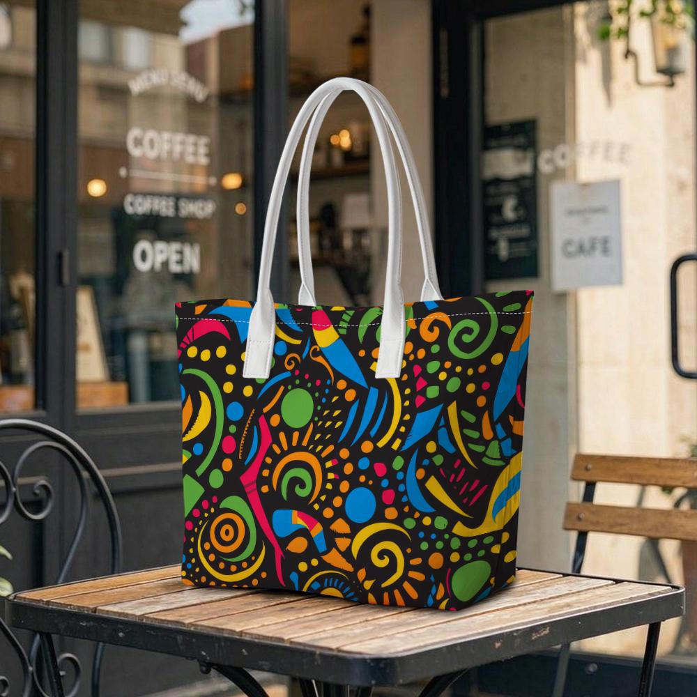 Colorful Graffiti Pattern Tote Bag Casual Daily Shopping Handbag