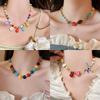 Summer Color Stars Beaded Pendant Necklace Female Sweet Small Fresh Clavicle Chain Vacation Style Niche Versatile Necklace