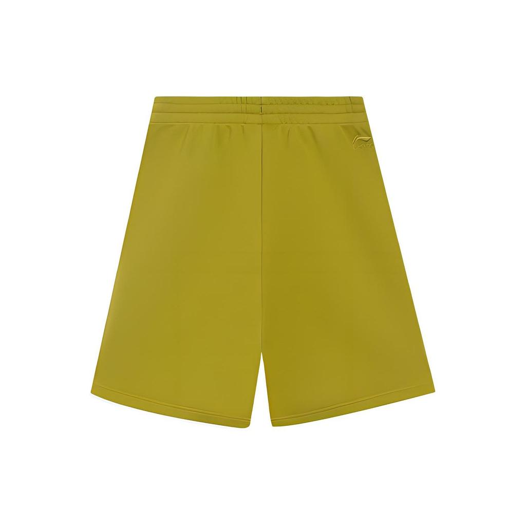 Li Ning Sports Fashion Series Solid Color Casual Shorts Unisex shorts Long-Green AKSSA43-3