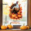 Static Window Clings for Thanksgiving Harvest Themed Sticker, Decorative Non Adhesive Cling, Removable Holiday Glass Stickers Watercolor Decals