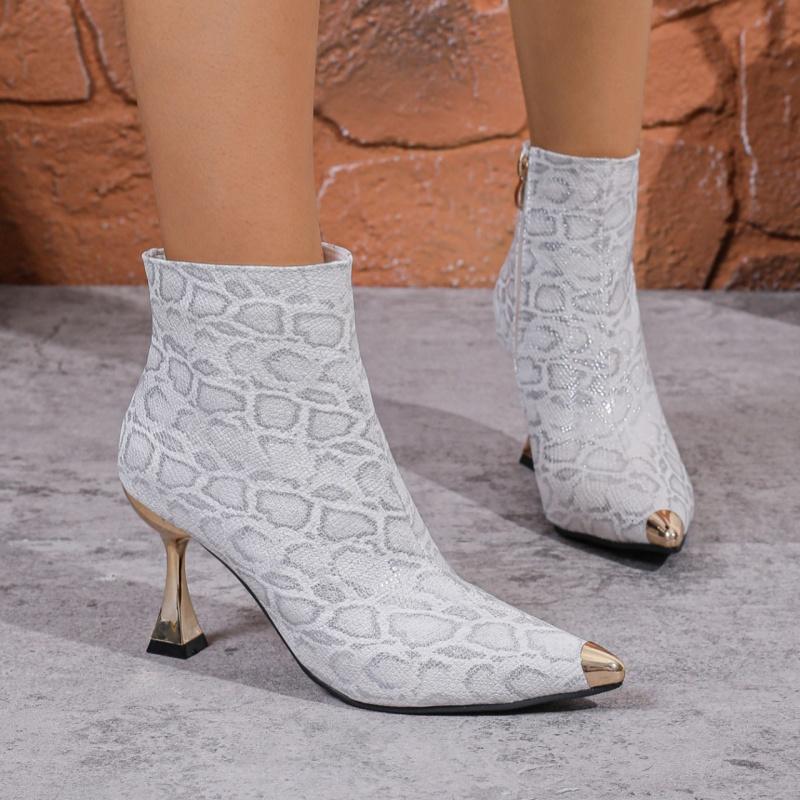 

Серпантинные сексуальные ботильоны на высоком каблуке, женские туфли с острым носком, модная роскошная обувь, зимние новые туфли-лодочки для вечеринок 2025 года, удобные туфли-лодочки для женщин 42 белый