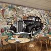 Vintage Wallpaper Custom 3d Stereo Relief Classic Cars Broken Wall Mural Cafe Kid's Room Living Room Backdrop Wall Murals