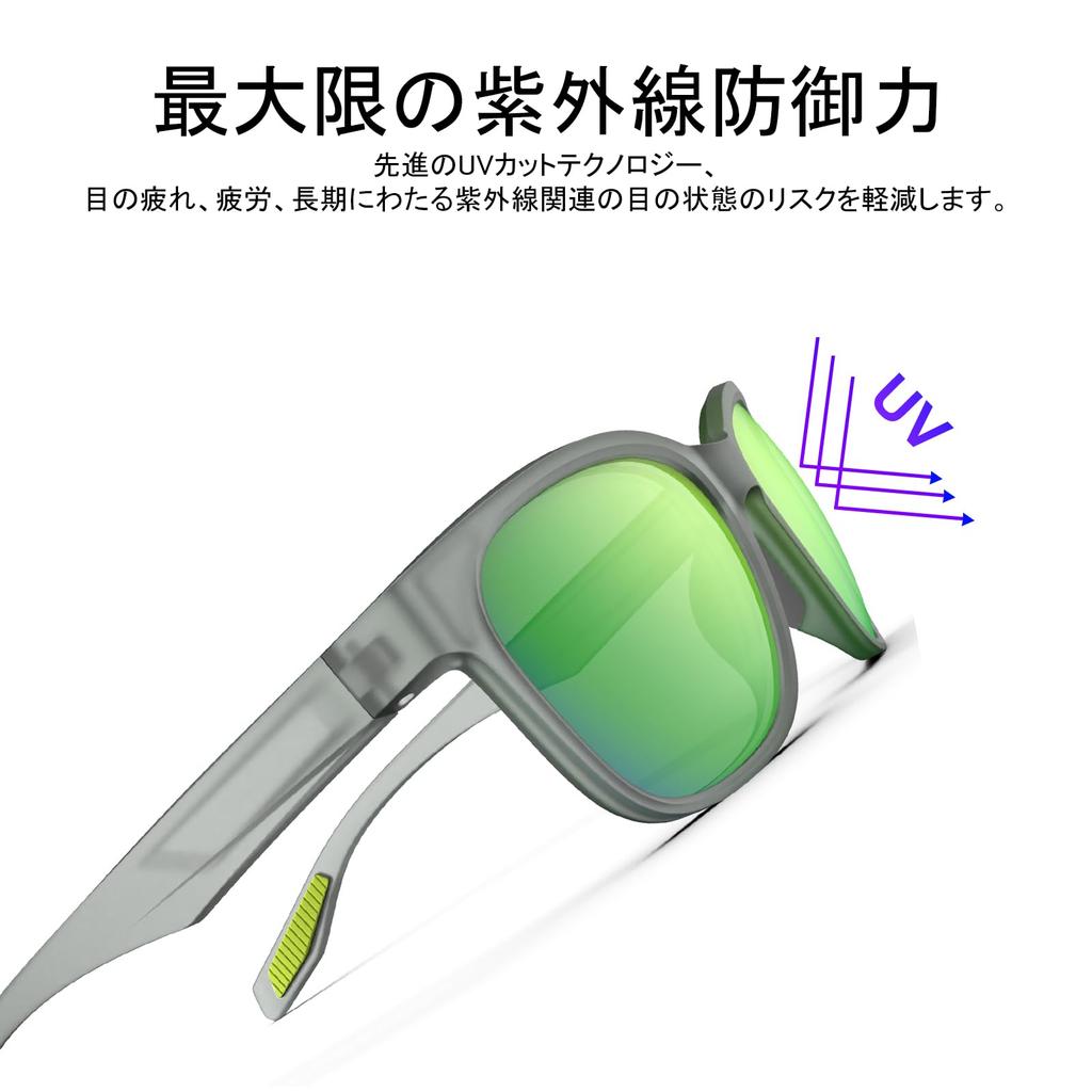 HAAYOT Unisex Polarized Durable TR90 UV Eyewear for and Matte Powder Gray Green Men's Sunglasses, Ultra-Lightweight, Frame, Protection, Driving,