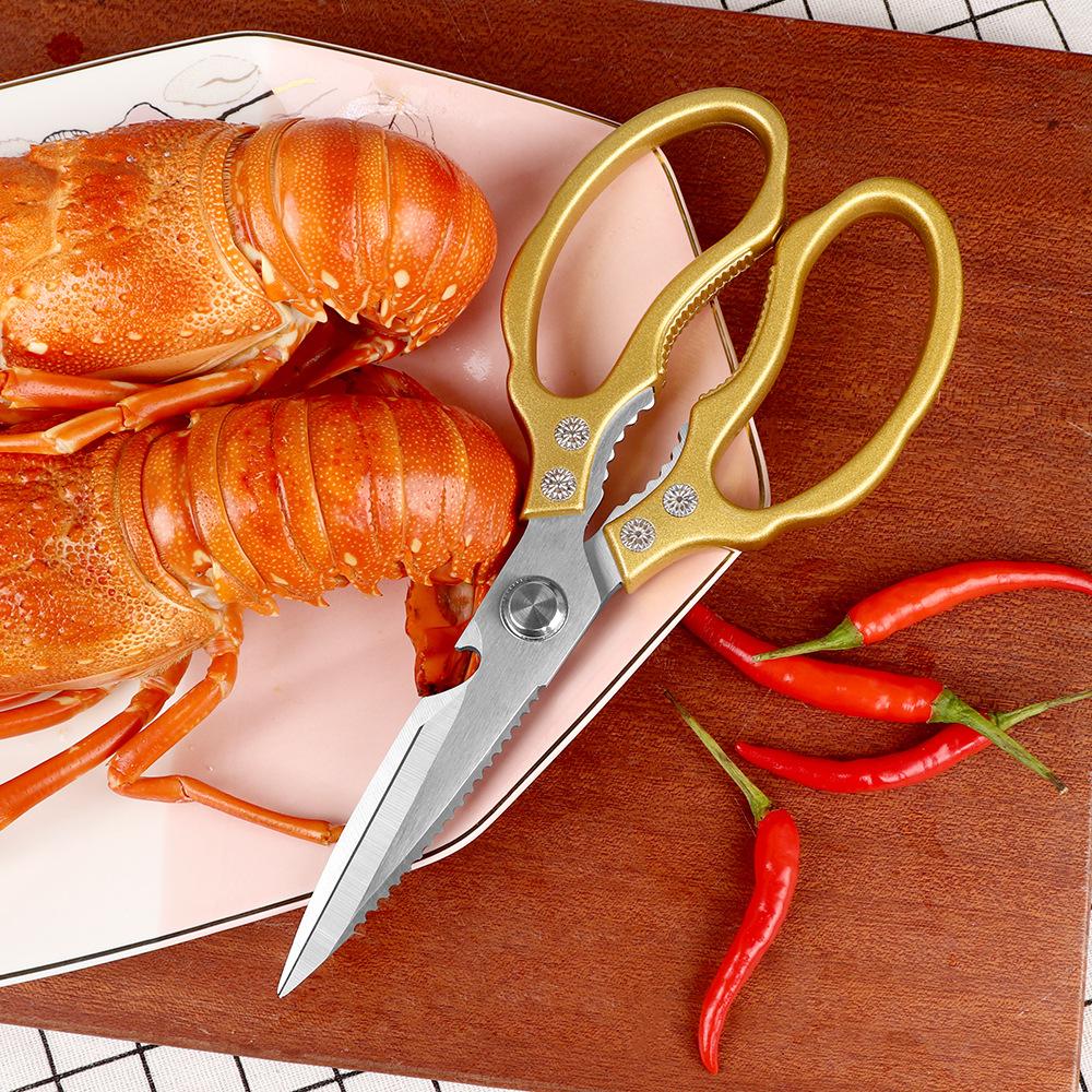 Multifunctional 5CR13 Japanese Stainless Steel Durable Kitchen Scissors For Roast Meat Shear Knife Can Cut Meat Fish Vegetable