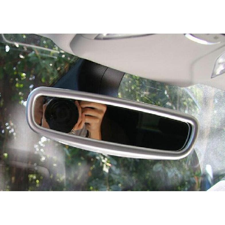 For Jeep Compass 17-2021 Matte Silver Interior Console Rearview Mirror Frame