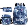 School Season Student Backpack Heat Transfer Backpack Satchel Pencil Bag Three-Piece Set