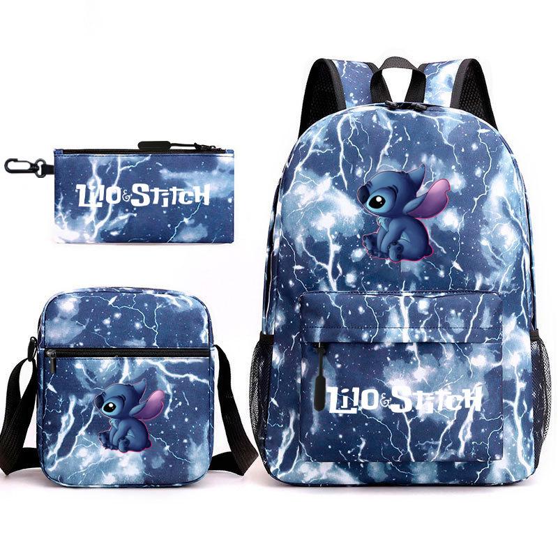 School Season Student Backpack Heat Transfer Backpack Satchel Pencil Bag Three-Piece Set