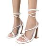 Wish High-heeled Sandals Women's Summer New Square Head Anklet Strap Stiletto Fashion Sandals Large Size
