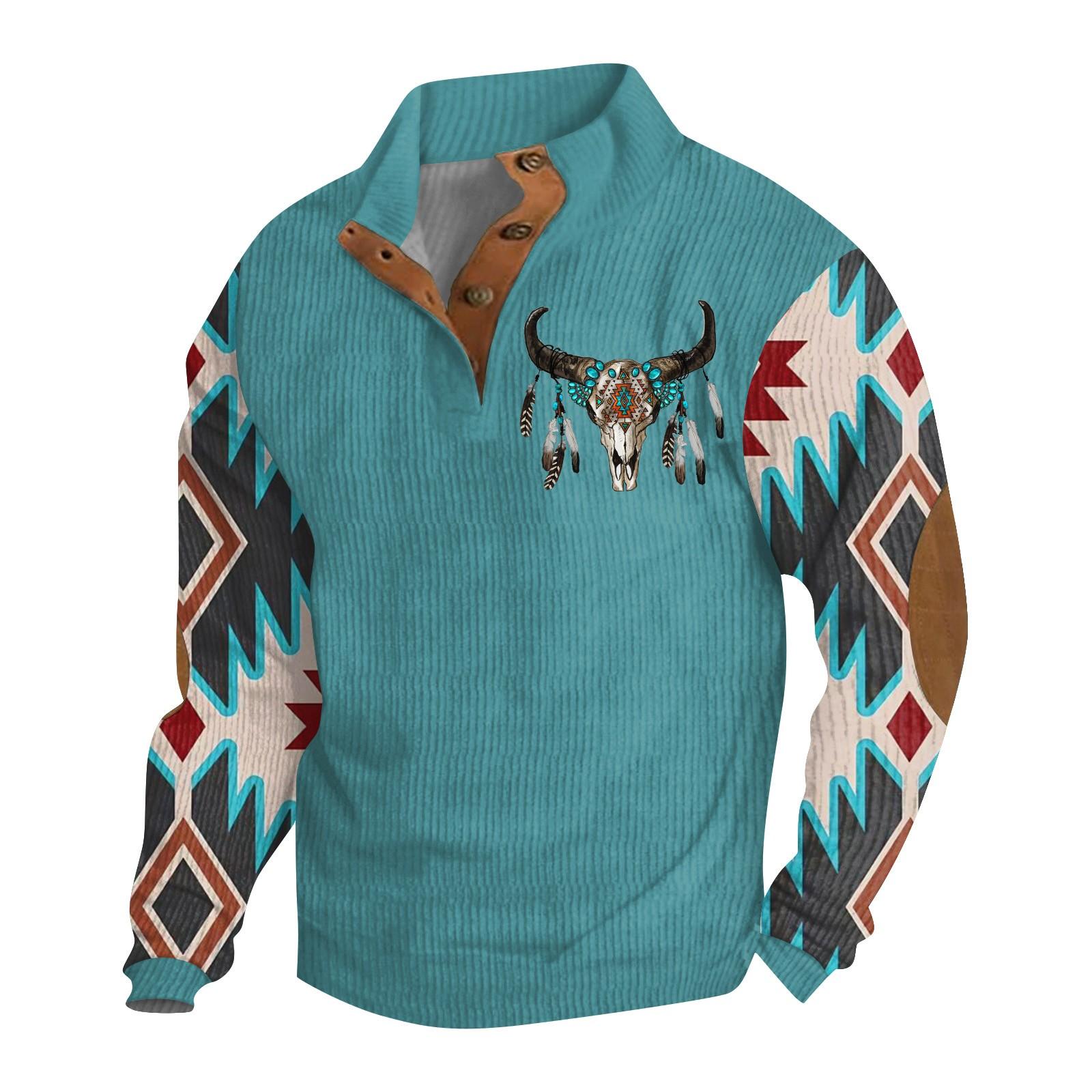 Мужская толстовка с воротником-стойкой на открытом воздухе повседневные свитера топы XXXL циан 2670₽