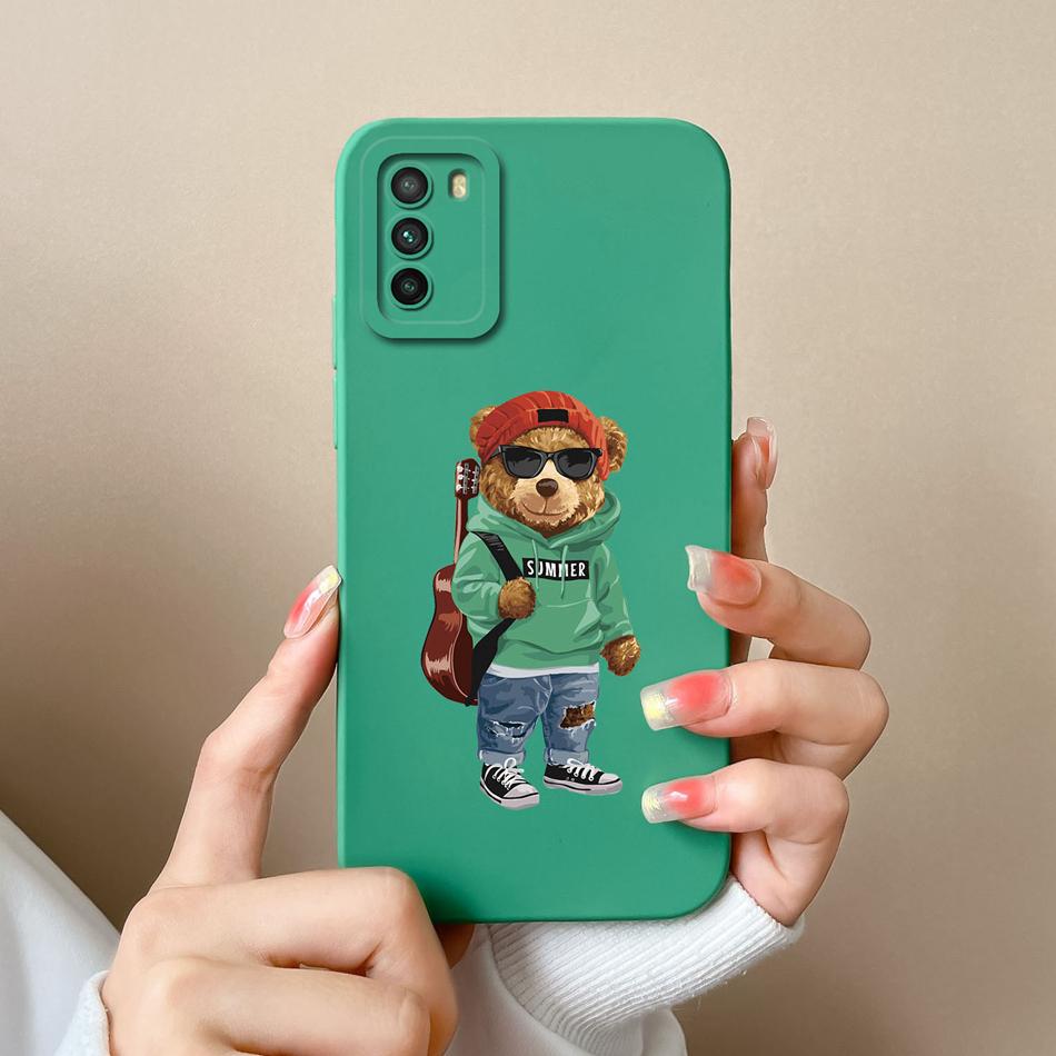 For Poco M3 Pro Case Cartoon Soft Liquid Silicone Full Coverage Anti Drop Phone Shell For Xiaomi Poco M 3 Pro M3Pro Bumper Funda