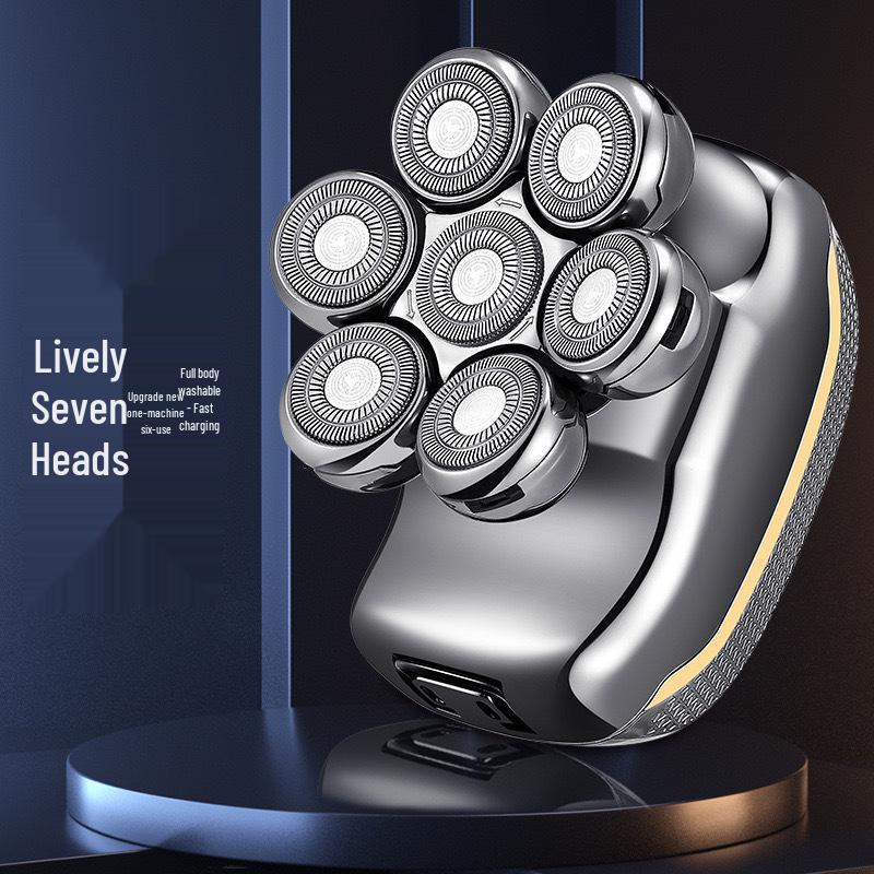 Smart Electric Men's Shaver: Seven-Blade Bald Head Clipper and Multi-Functional Razor