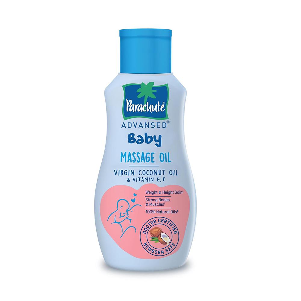PARACHUTE Huile de Massage pour Bébé 200ml | Huile de Coco Vierge avec Vitamine E & F | Nourriture Profonde | Cliniquement Prouvé pour une Croissance Forte & l'Hydratation