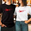 LOVE HEART Red Script Valentines Day Matching Cute Romantic Gift T-Shirt T-1527