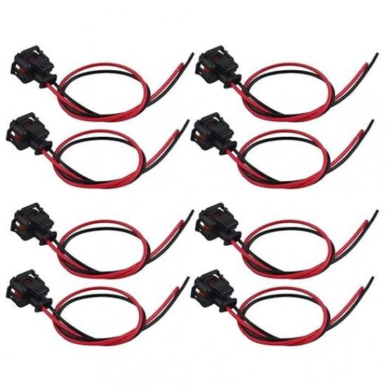 8 PCS Fuel Injector Connector Pigtail Harness Replacement for Universal 6.6L