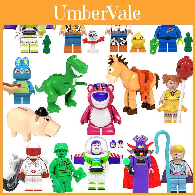 8 Pezzi Blocchi da Costruzione Mattoncini Giocattolo Pixar Toy Story Buzz Lightyear Woody Giocattolo Regalo Educativo