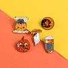 Alloy Trendy Unisex Halloween Brooch With Geometric Pumpkin Face And Features Witch