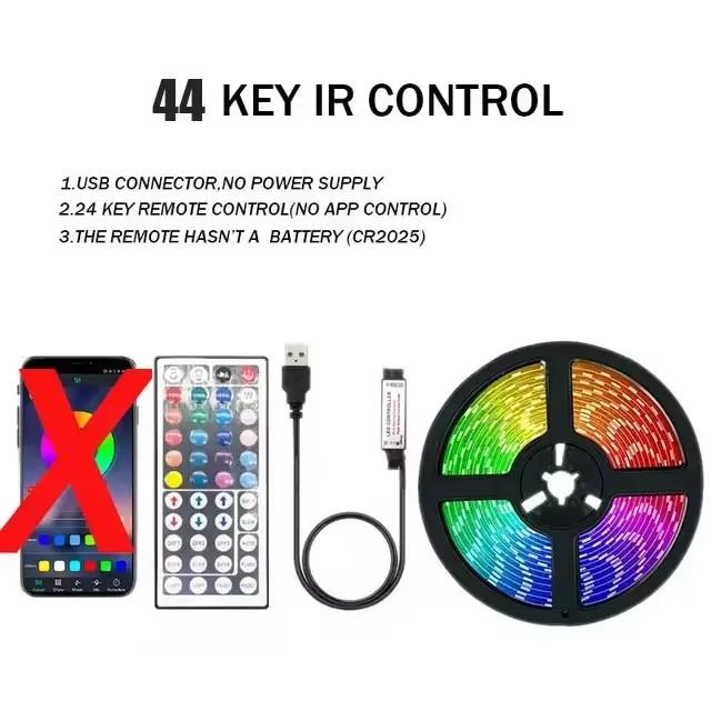 Led Tape 1-30M 5V Usb 5050 Rgb Led Lights Strips Bluetooth Wifi Remote App Control Led I String Christmas Lightning Room Decor