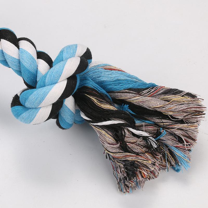Pet toys Dog bite-resistant golden retriever medium and large dog cotton rope toy, big dog five-knot three-strand rope knot molar toy