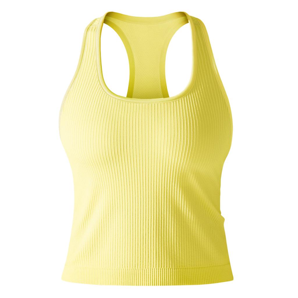 New Thread Knitted Yoga Sleeveless U-Neck Vest, Quick Drying Breathable Tight Fitting Top, Running, Fitness, Beautiful Back For Women