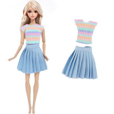 Handgemachter Puppenrock für 30cm Puppenkleid 11,5'' Mädchenpuppe Sportshirt 30cm Puppe Kinderspielzeug Zubehör