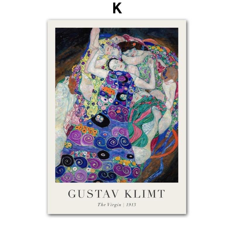 Klasyczny Gustav Klimt Abstrakcyjna Figura Dzieło Sztuki Pocałunek Drzewo Życia Plakat Malarstwo na Płótnie i Druki Obrazy Ścienne Dekoracja Domu Prezenty