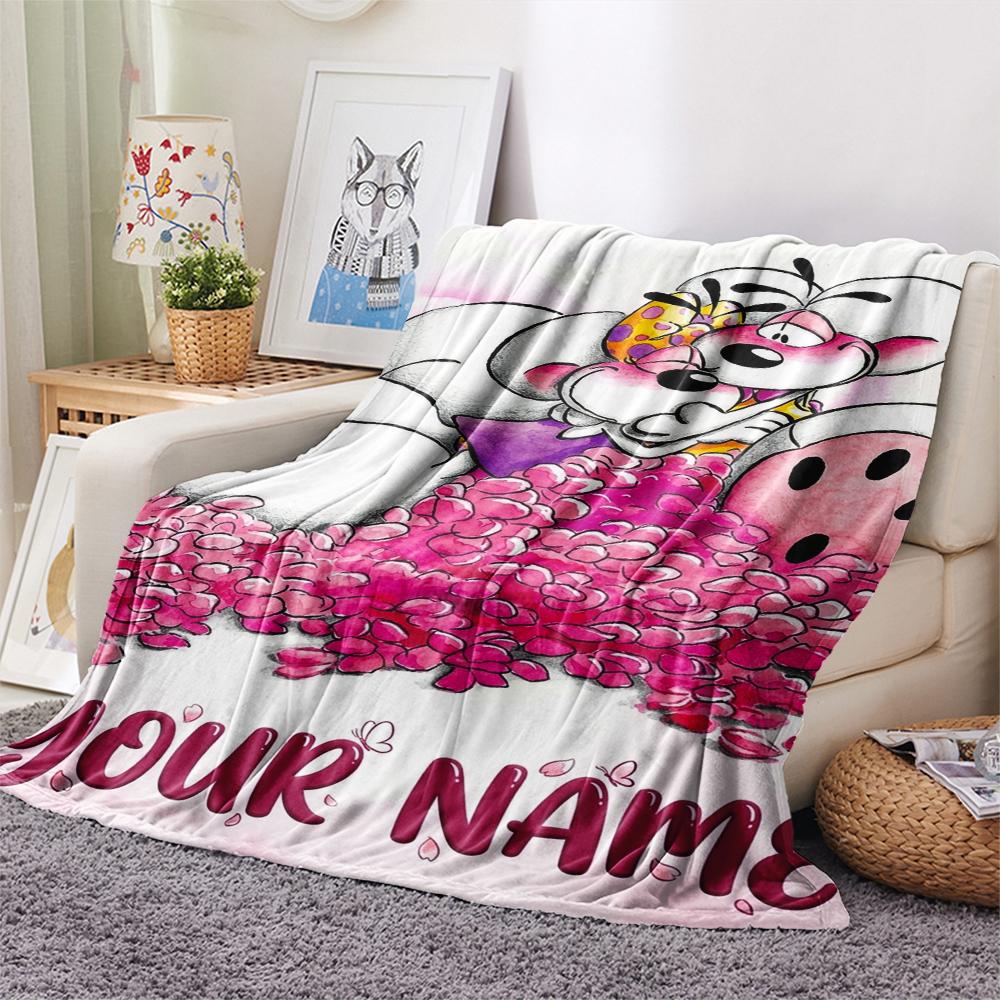 1pz Coperta di Flanella con Nome Personalizzato e Fantasia Diddl Adatta a Tutte le Stagioni per Arredamento Casa Calore e Comfort Regali Regalo Festivo_xia