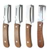 Multi Purpose Peeler Set of 4 Stainless Steel Blades and Wooden Handles for Kitchen Vegetable Fruit Preparation