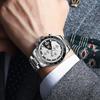 OLEVS Watch Men Quartz Stylish Multifunction Stainless Steel Waterproof Luminous Date Analog Fashion Student Business Watch for Men White