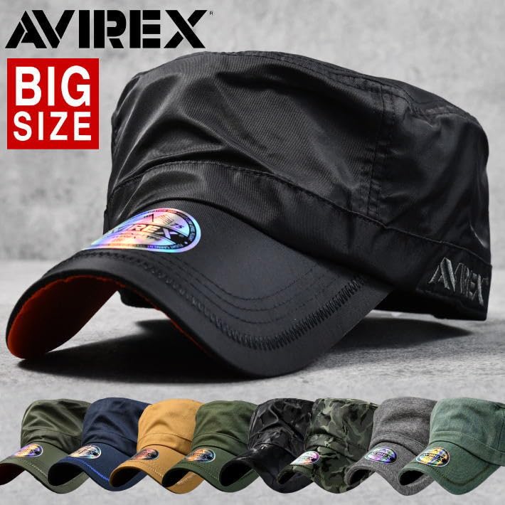 Authentic Avirex Work Large Big American Casual 7992540 18490000 Numbered Cap, Men's Size, Hat, Style, 100% Cotton, (JP, Size, 62.0 Cm, 64.0 Cm, C