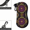 2D-Bohemian Mandala Pattern Protective Eyewear Holder, Sunglasses Case, Vintage Floral Print Glasses Pouch, Zipper Travel Spectacle Organizer Accessor