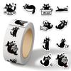 500Pcs/Roll Q Naughty Black Cats Kids Rewards Stickers - DIY Scrapbooks Album Decor Sealing Label Decals