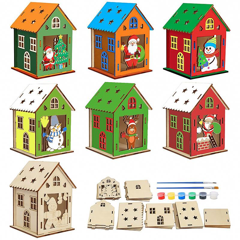 1/3/5PCS DIY DIY Graffiti Ornaments Funny 3D Jigsaw Puzzle Educational Toys Christmas Decorations Parent-Child Games Christmas