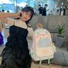 Schoolbag Japanese Macaron Backpack 1011 New School Bag Contrast Color Primary, Junior, High and Middle School Students Large Capacity Backpack