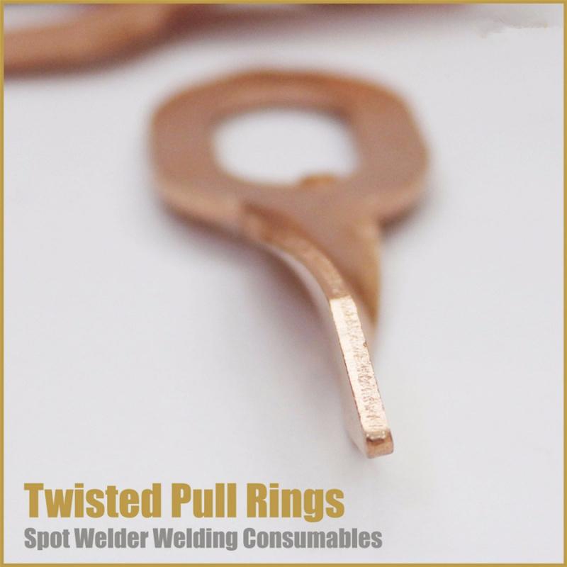 50Pcs Stud Welding Kit Accessories Straight Twisted Triangle Dent Pulling Rings Tri Hook Washer Round Star Pad Uni Spotter Starter Kit Welder