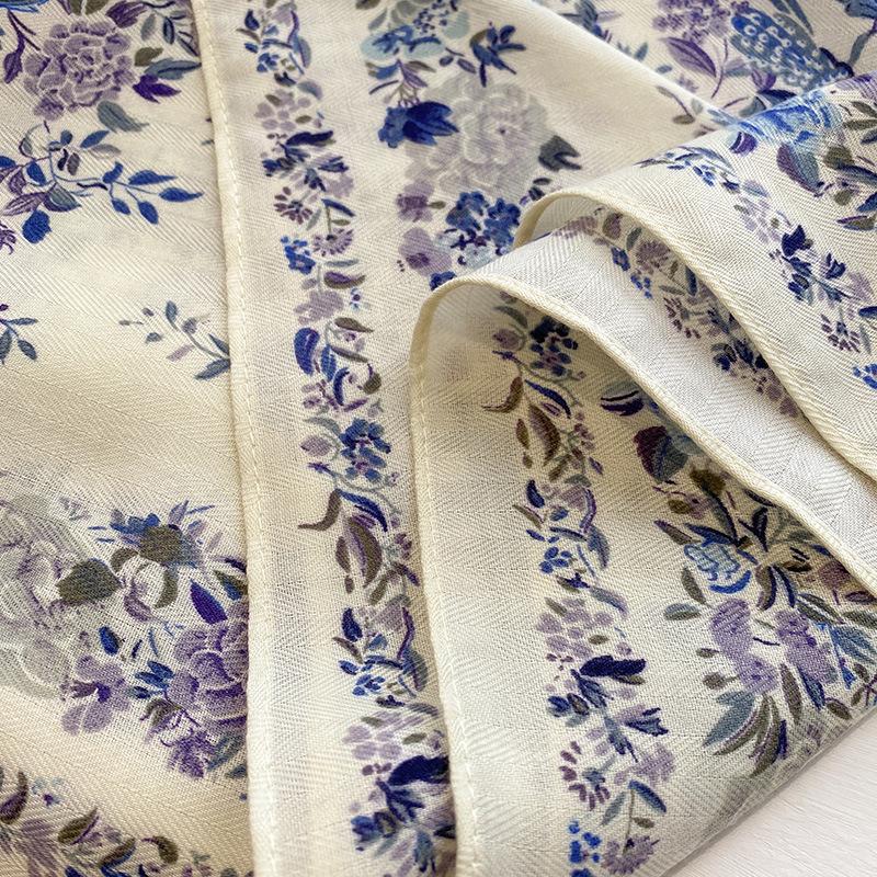 New Floral Print Cotton Bandanas 70cm Square Women's Headband Accessory Girls' Sun Protection Hairscarf Handkerchief Neckercrape