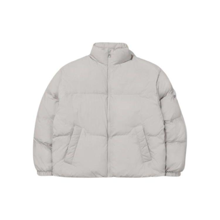 FILA Solid Color Stand Collar Warm Bread Cotton Jacket Unisex jackets FS2JKE4801X-LGY