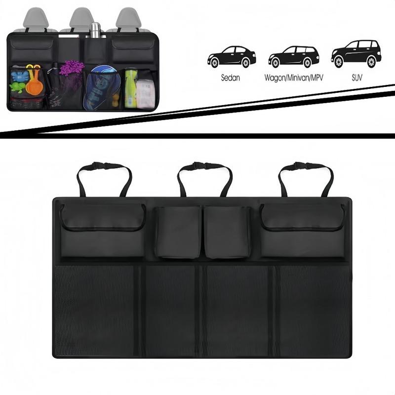 Car trunk storage bag SUV car seat back hanging bag Multi functional storage mesh bag Car interior storage items