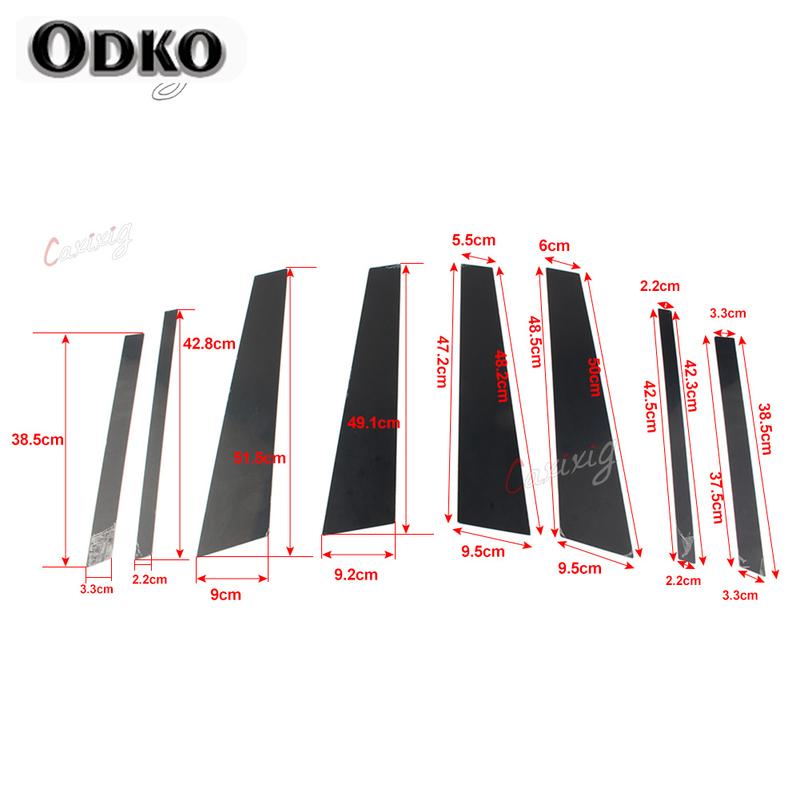 8Pcs Car Door Window Polished Pillar Post Cover For BMW X3 F25 2011 2012 2013 2014 2015 2016 2017 Sticker Decoration Trim