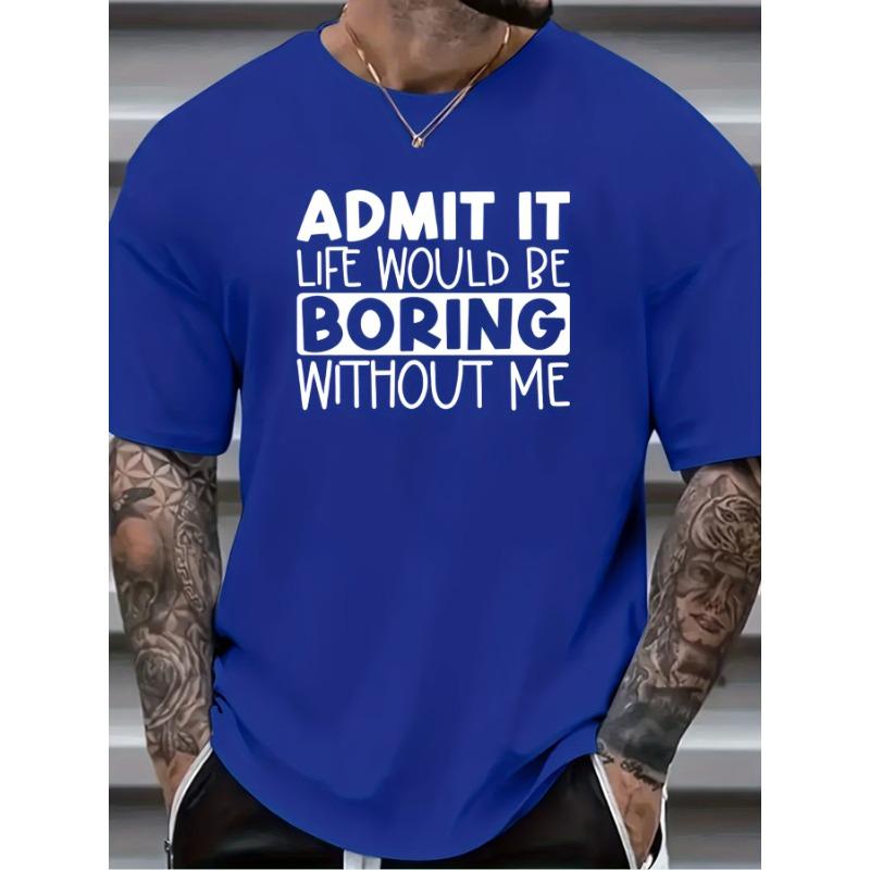 Men's Humorous Graphic 3D Print T-Shirt - Short Sleeve Breathable Summer Outdoor Sports T-Shirts