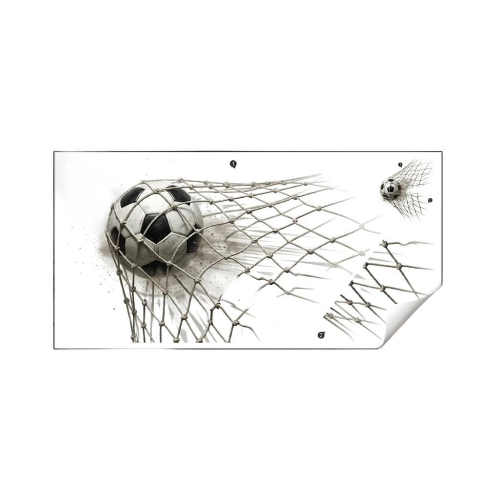 Realistischer Fußball im Netz Wandaufkleber für Schlafsaal Spielzimmer Heimdekoration Abnehmbarer Vinyl-Aufkleber für Wände und Oberflächen