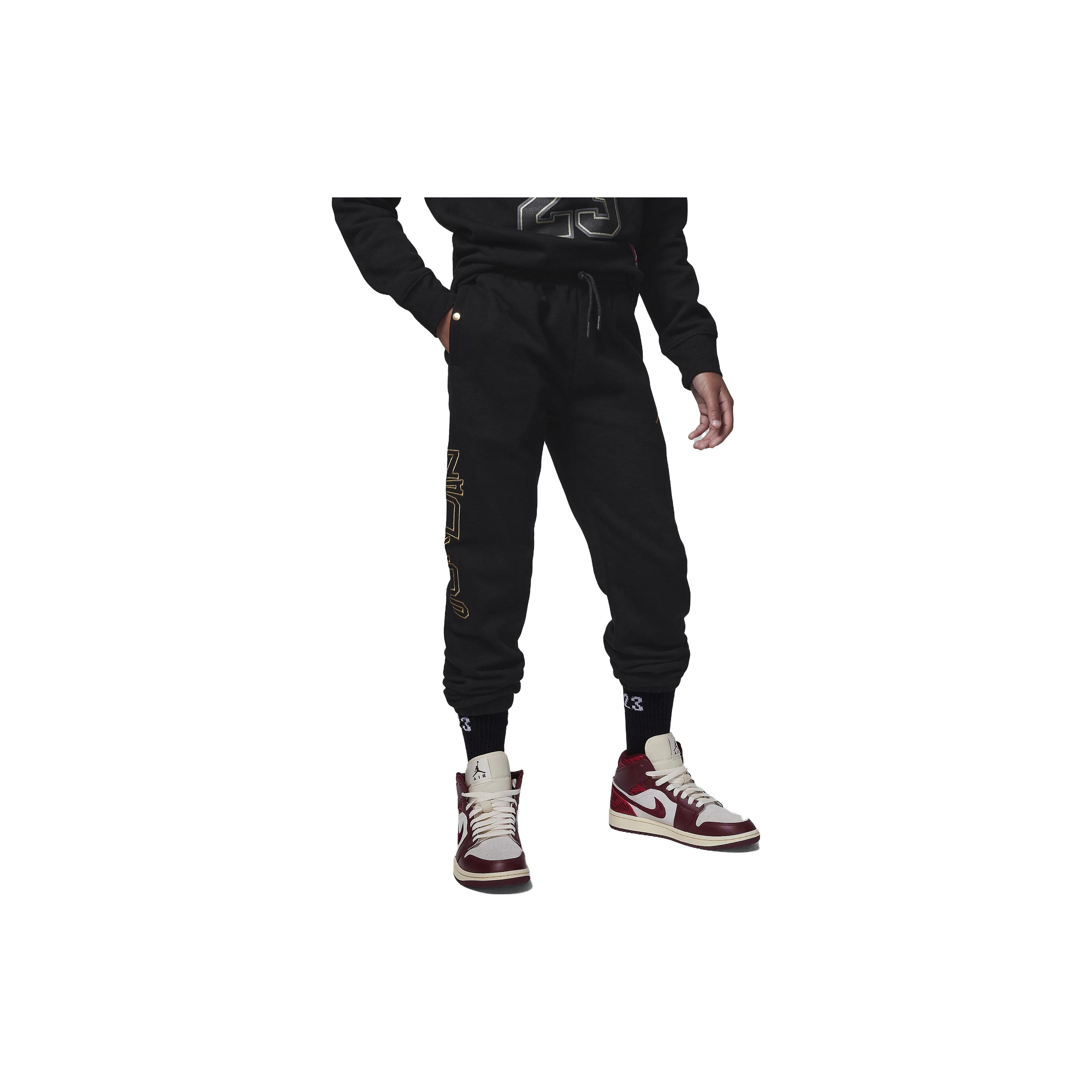 

Jordan Kids Take Flight Black And Gold Fleece Pants Kids Bottoms 95C801-023 S