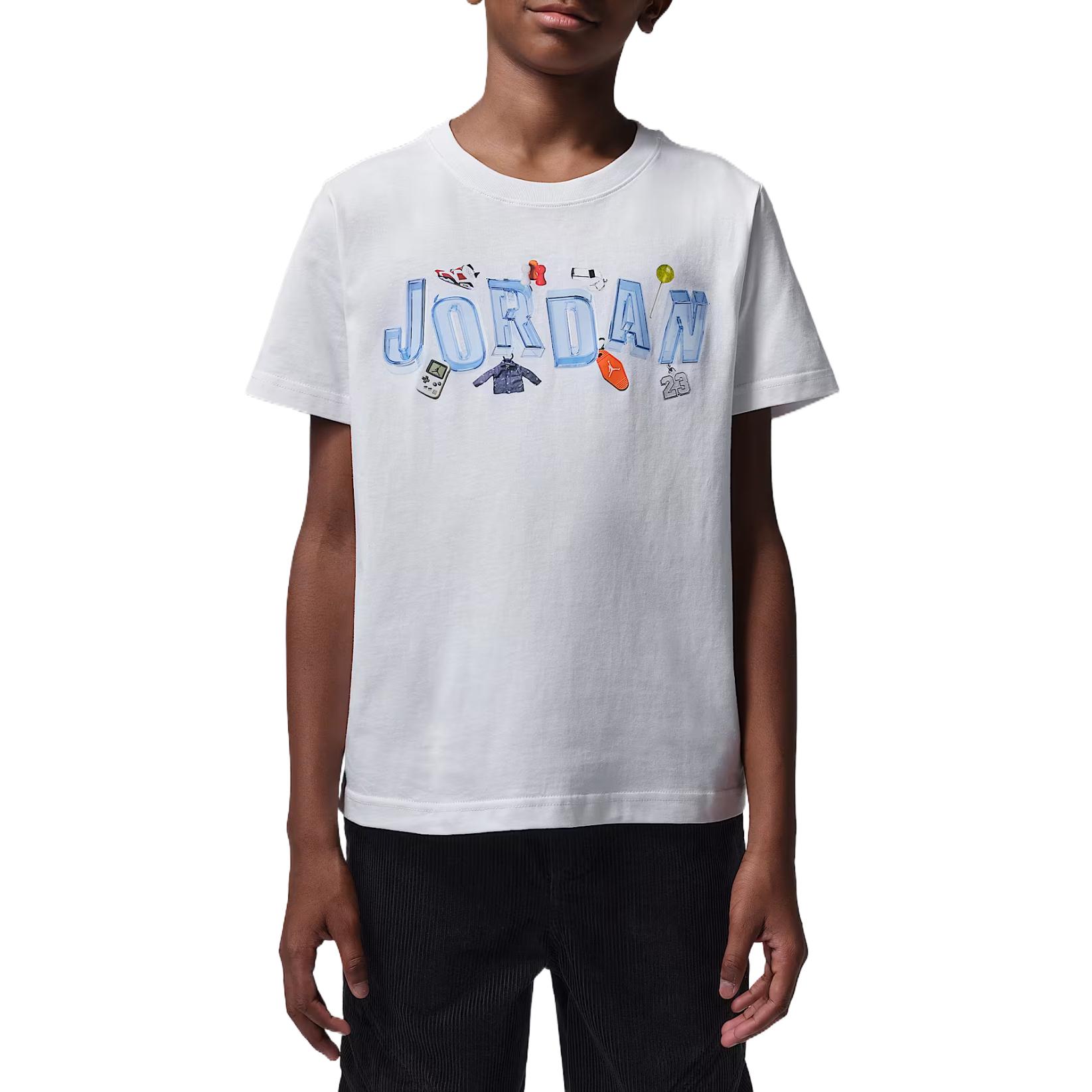 Jordan Solid Color Short Sleeve Crew Neck T-Shirt Kids tops IW1404-100 S