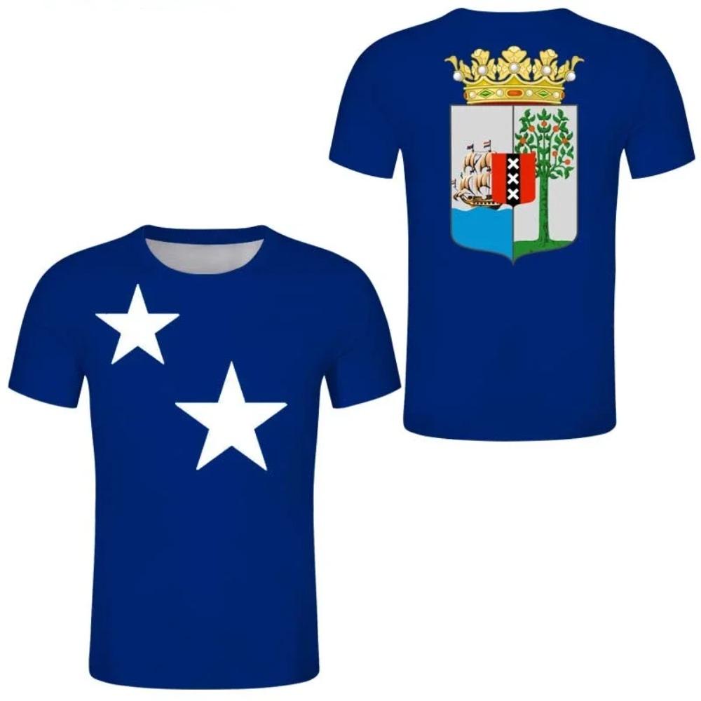 Republic of Curacao Flag T-shirt 2024 Summer Casual Fashion Graphic T Shirts Men Football Sports Autonomous Day Designer Clothes