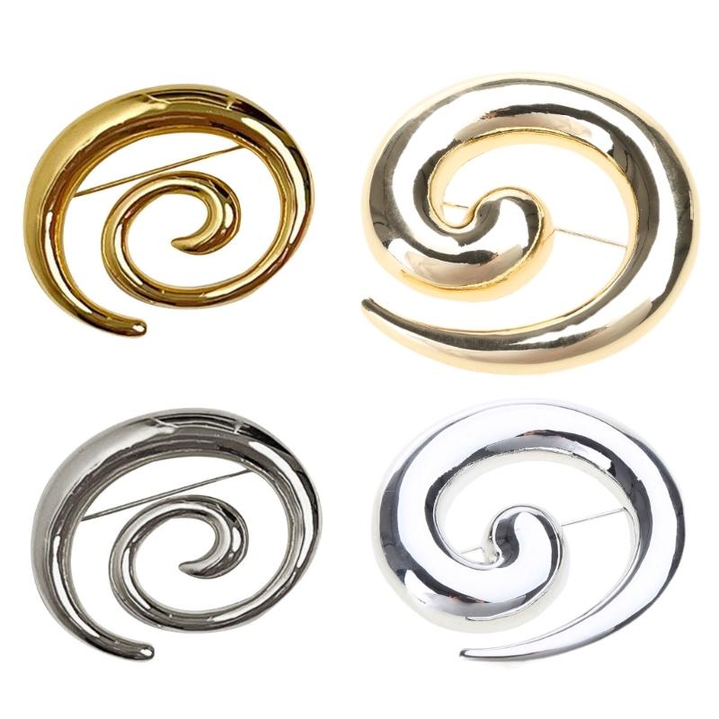 Unique Vortex Lapel Pin Adornment Gold/Silver Dressing Up Vortex Brooch Stylish Lapel Pin for Fashion Enthusiasts